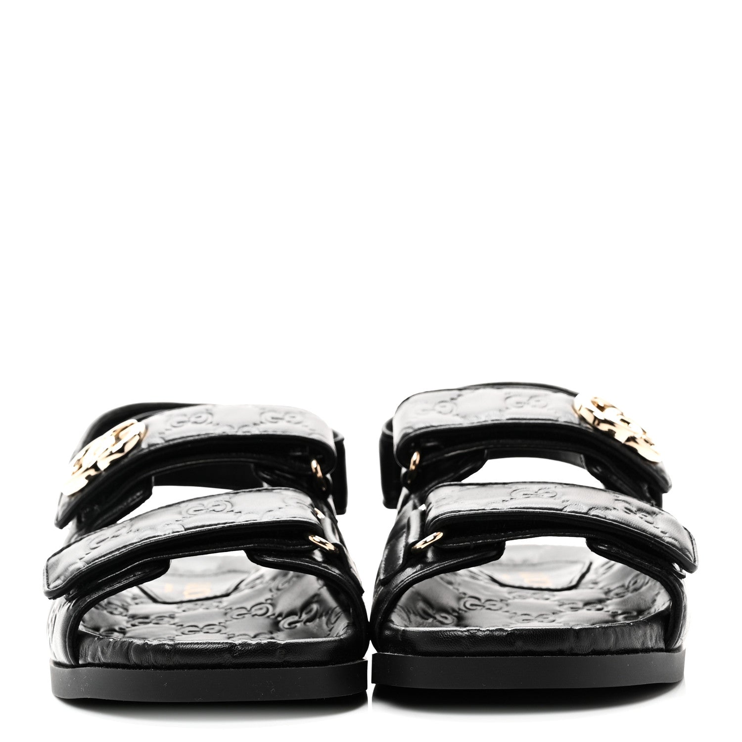 Gucci Guccissima GG Embossed Womens Sandals 35 Black
