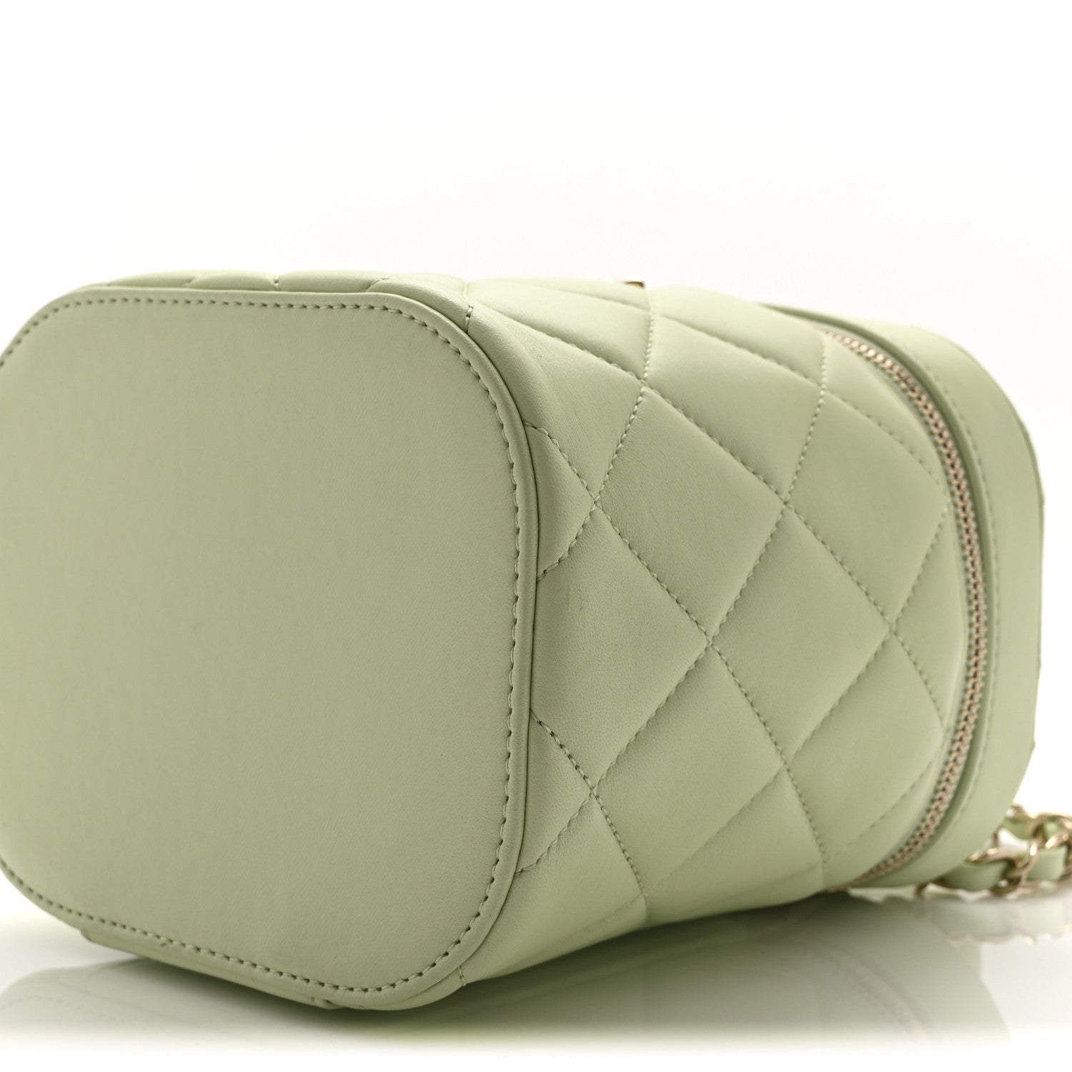 Chanel Lambskin Quilted Trendy Vanity Case Sea Green