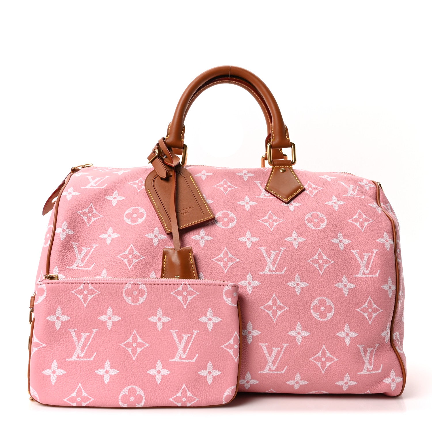 Louis Vuitton Calfskin Monogram Speedy P9 Bandouliere 40 Pink Sakura