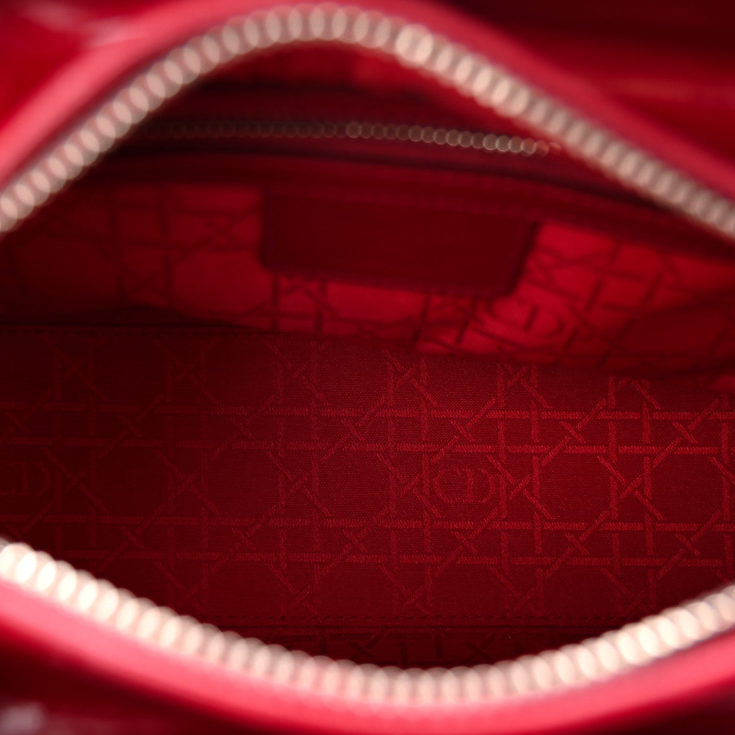 Christian Dior Patent Cannage Medium Lady Dior Red