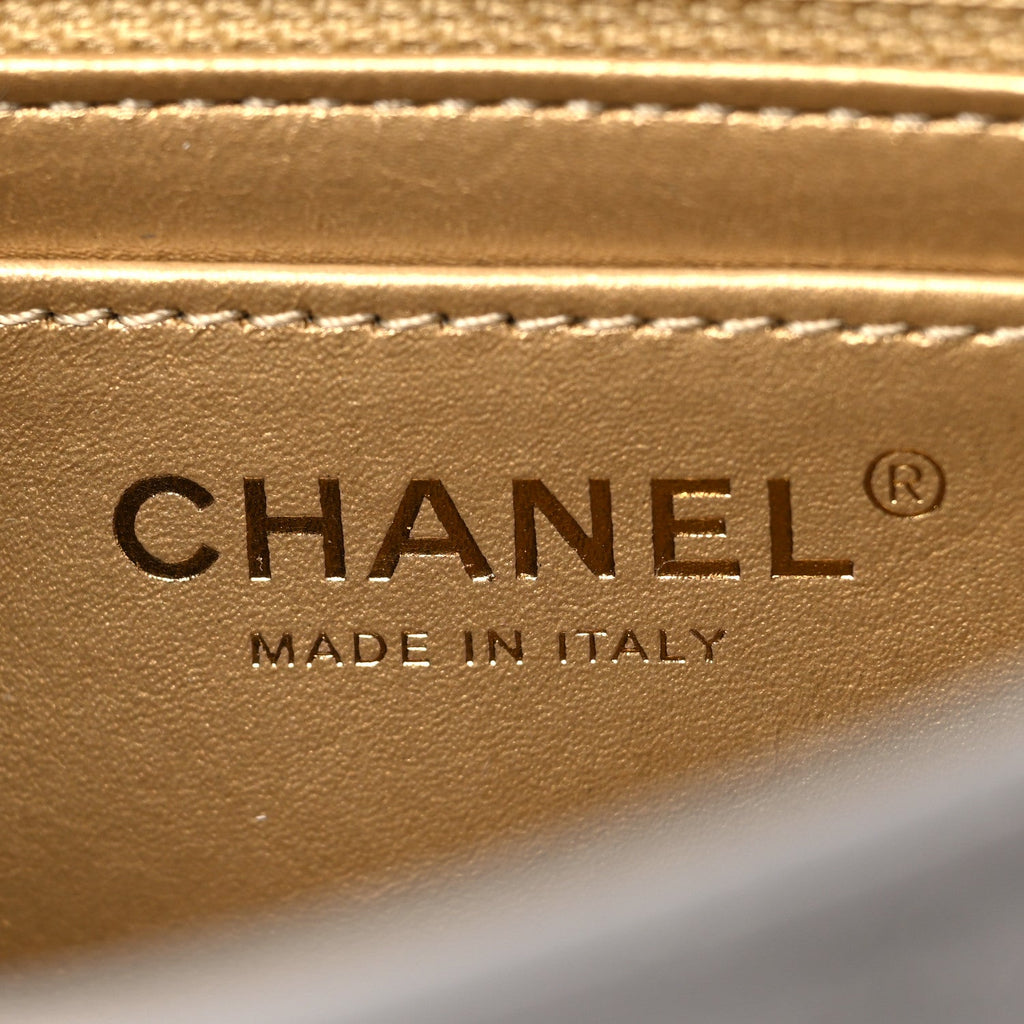 Chanel Lambskin Quilted Mini Pearl Crush Flap Light Grey
