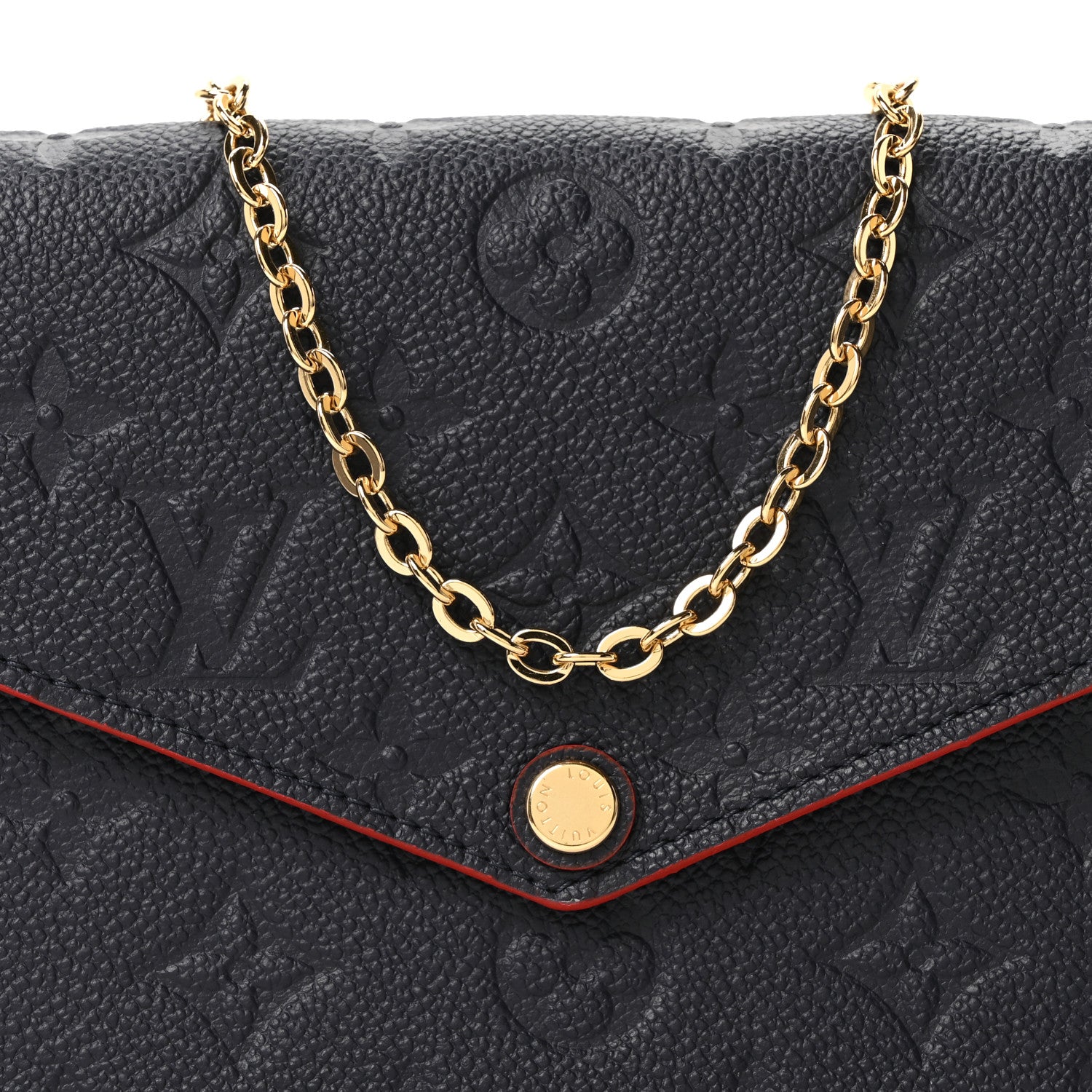 Louis Vuitton Empreinte Pochette Felicie Chain Wallet Marine Rouge