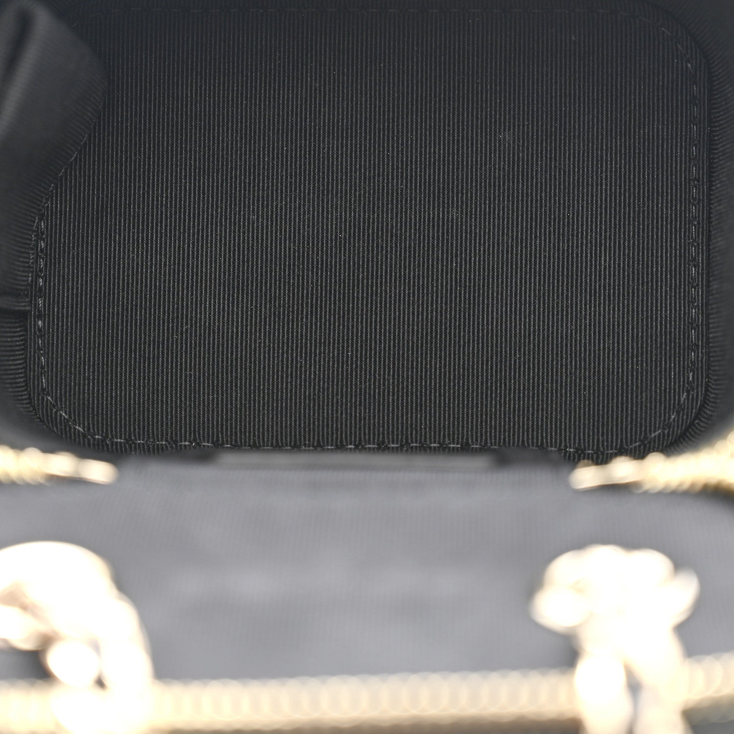 Chanel Lambskin Quilted Mini Camellia Bow Vanity Case With Chain Black