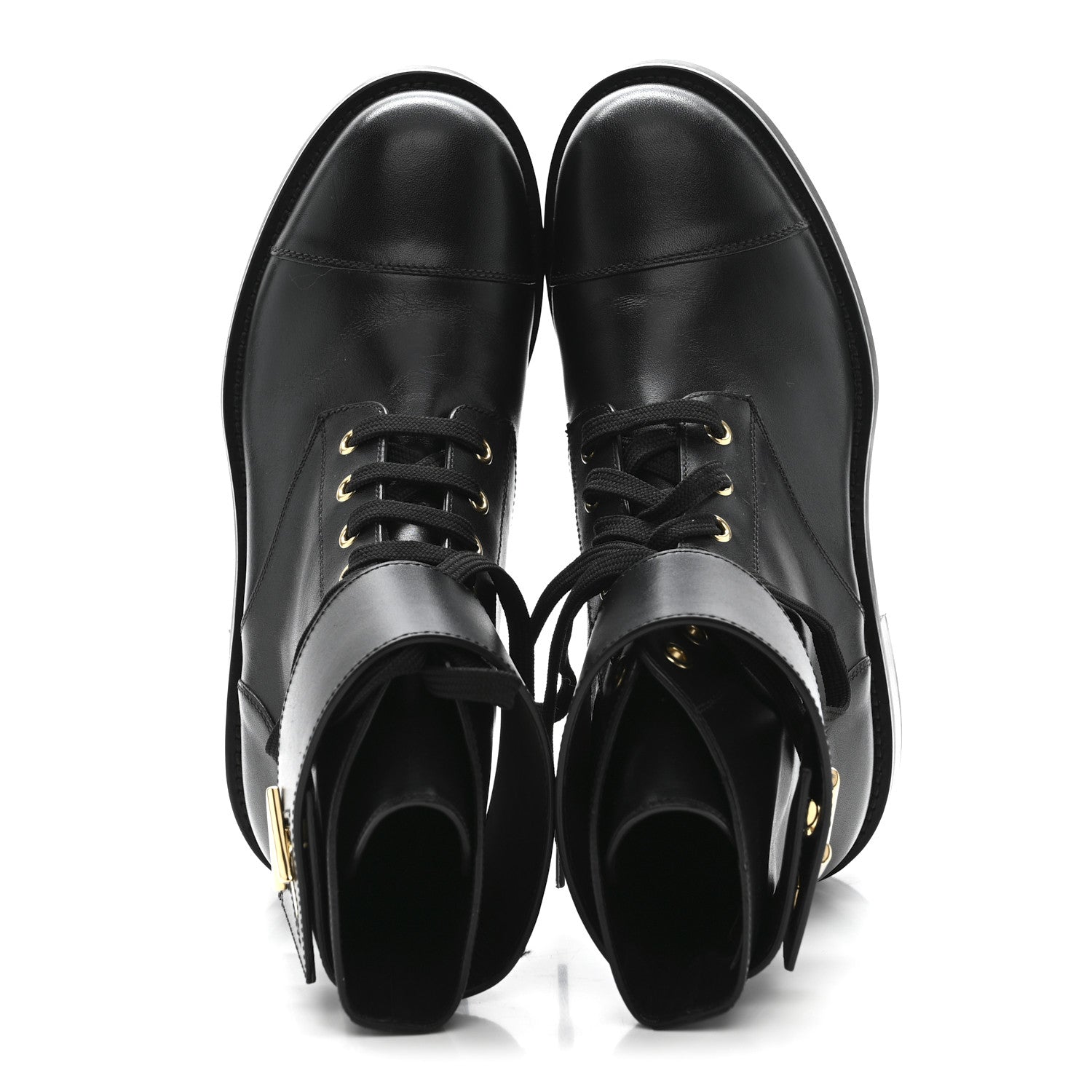 Louis Vuitton Calfskin Wonderland Flat Ranger Boots 37 Black
