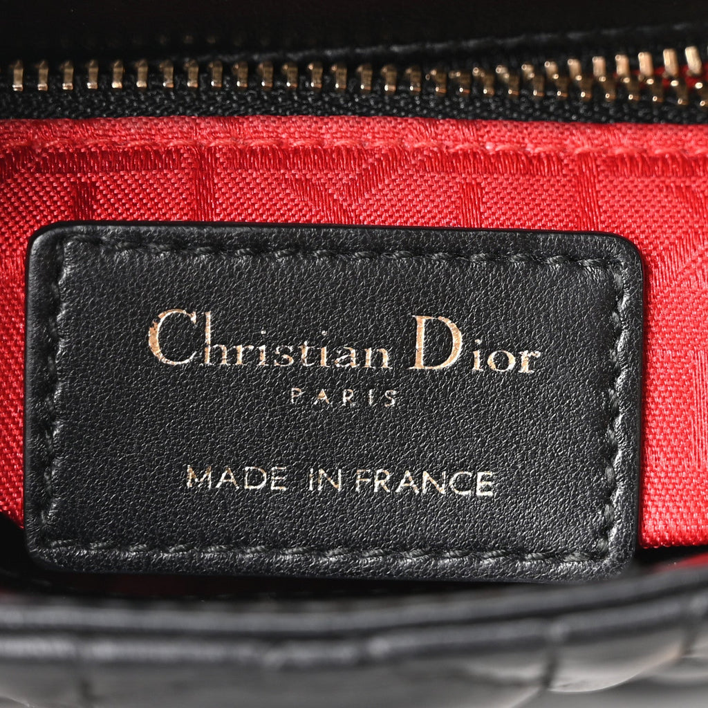 Christian Dior Lambskin Cannage Mini Lady Dior Black