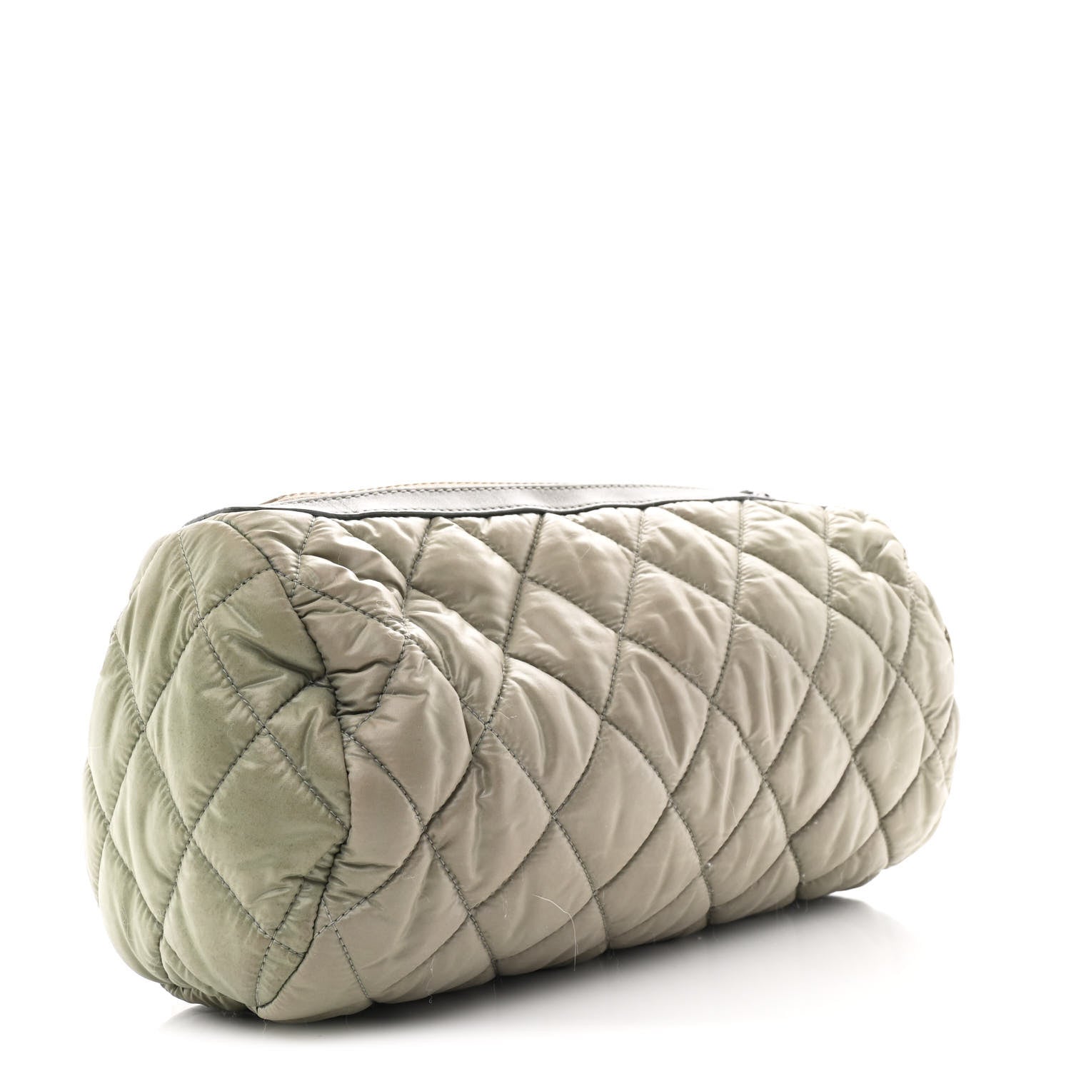 Nylon Quilted Cocoon Wristlet Grey