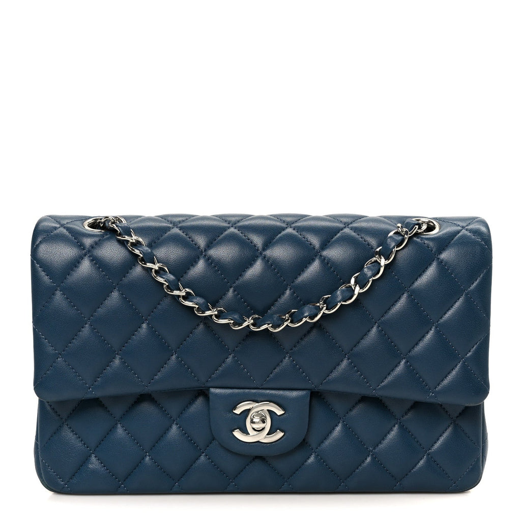 Chanel Lambskin Quilted Medium Double Flap Navy