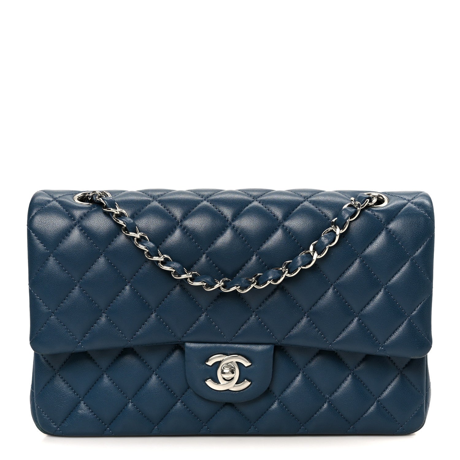 Chanel Lambskin Quilted Medium Double Flap Navy