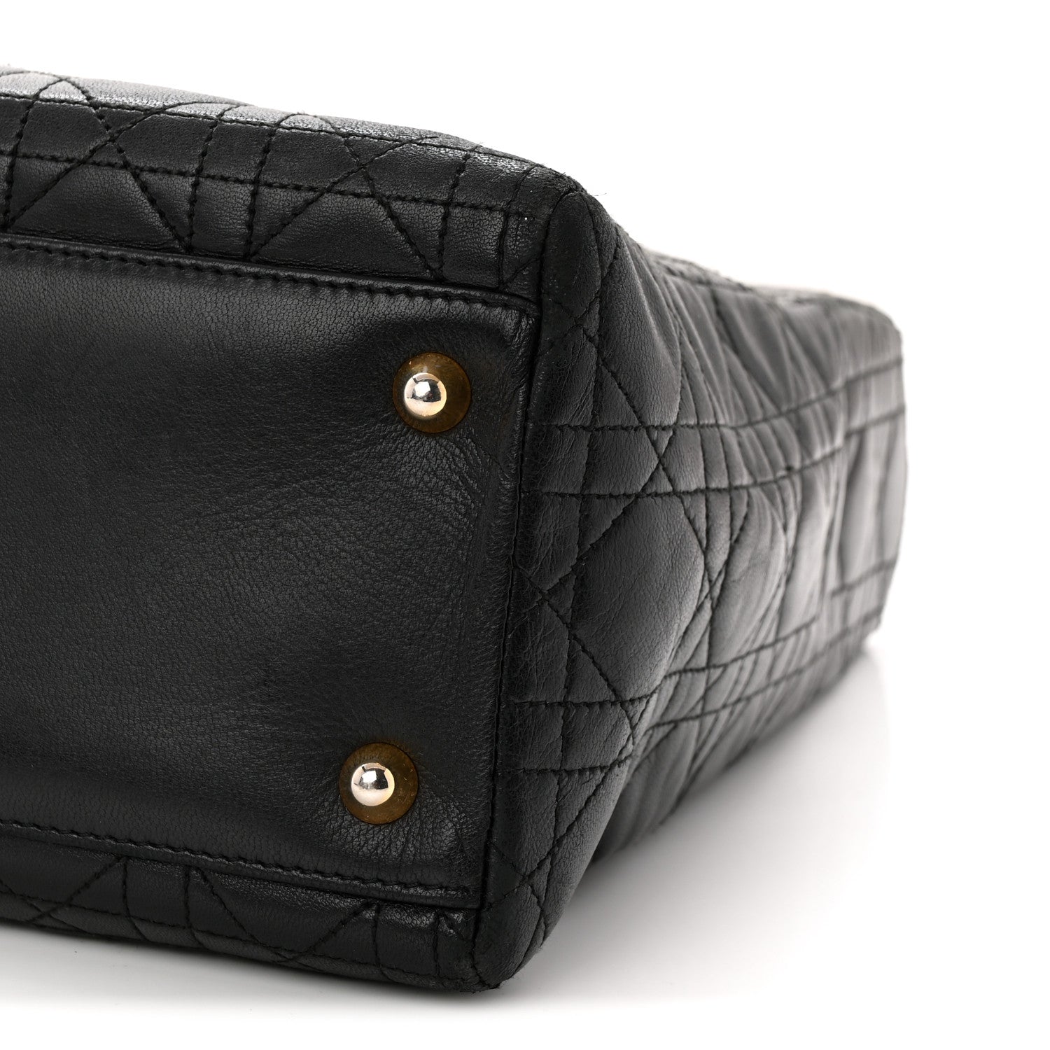Christian Dior Lambskin Cannage Large Lady Dior Black