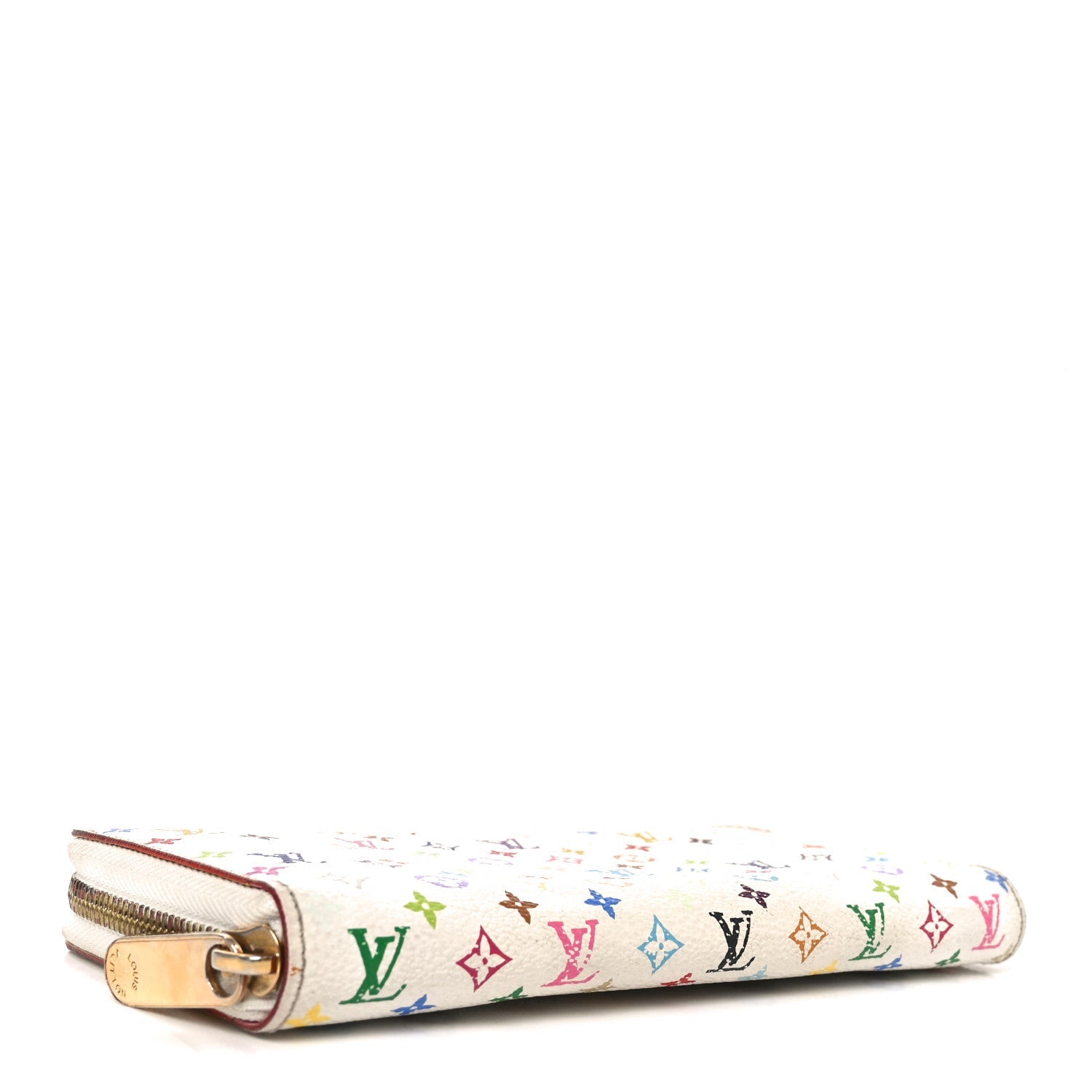 Louis Vuitton Monogram Multicolor Zippy Wallet White Litchi