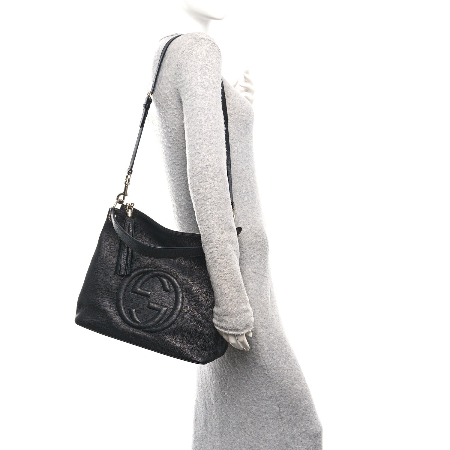 Gucci Pebbled Calfskin Large Soho Hobo Black