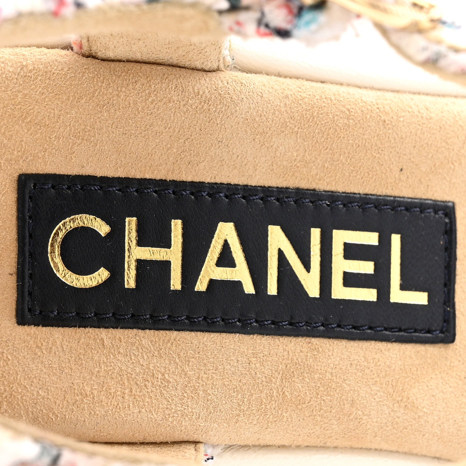 Chanel Tweed Cork CC Wedge Sandals 37 Ecru Pink Blue Green