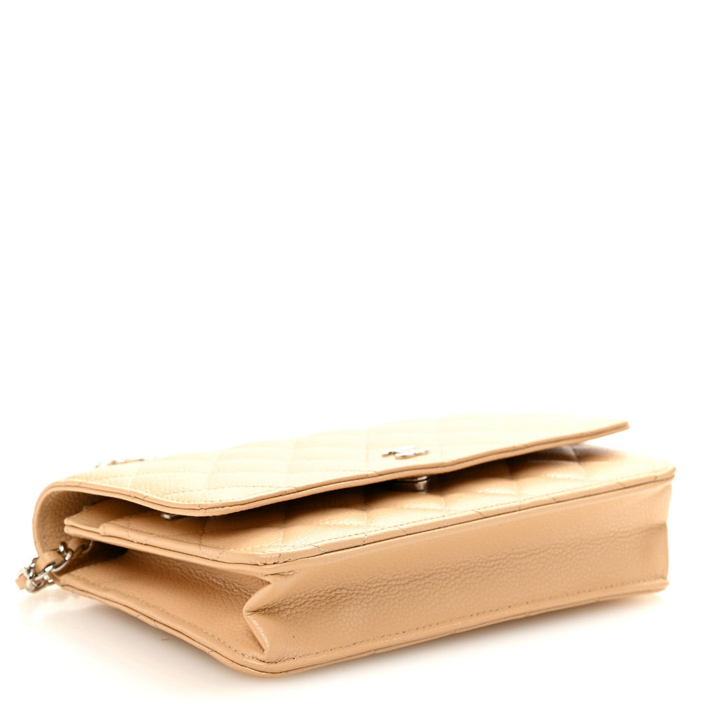 Chanel Caviar Quilted Wallet on Chain WOC Beige
