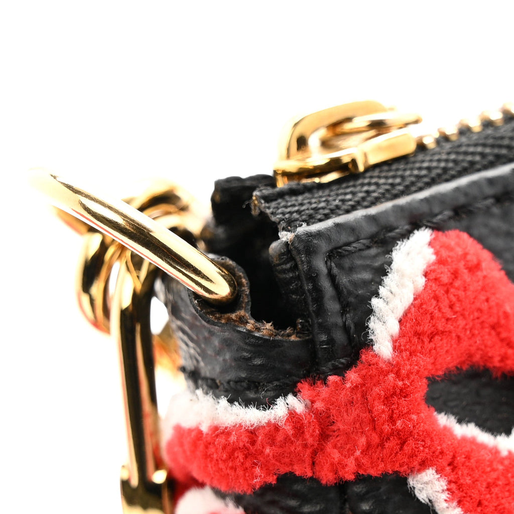 Louis Vuitton X UF Tufted Monogram Pochette Accessories Black Red