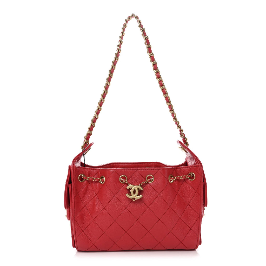 Chanel Caviar Quilted Mini Chanel 25 Handbag Red
