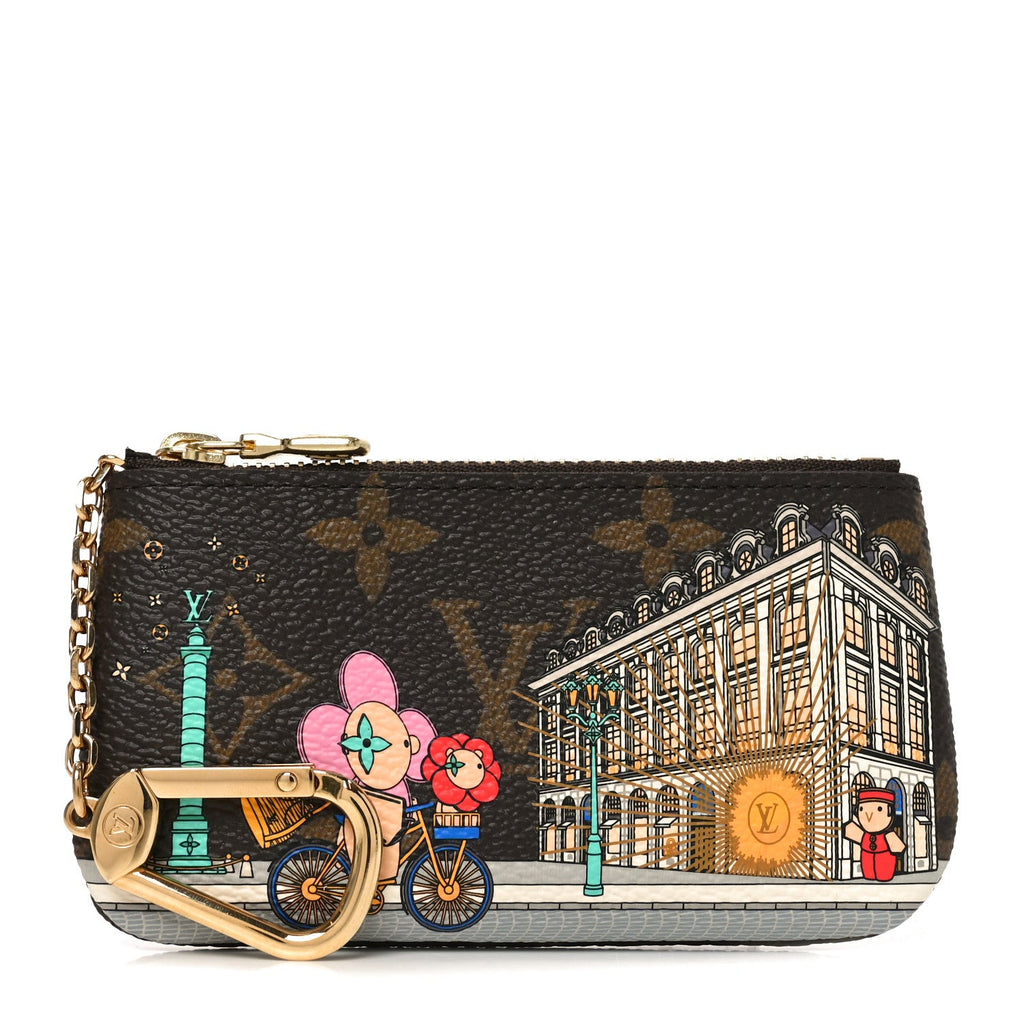Louis Vuitton Monogram 2022 Christmas Animation Paris Key Pouch Pink