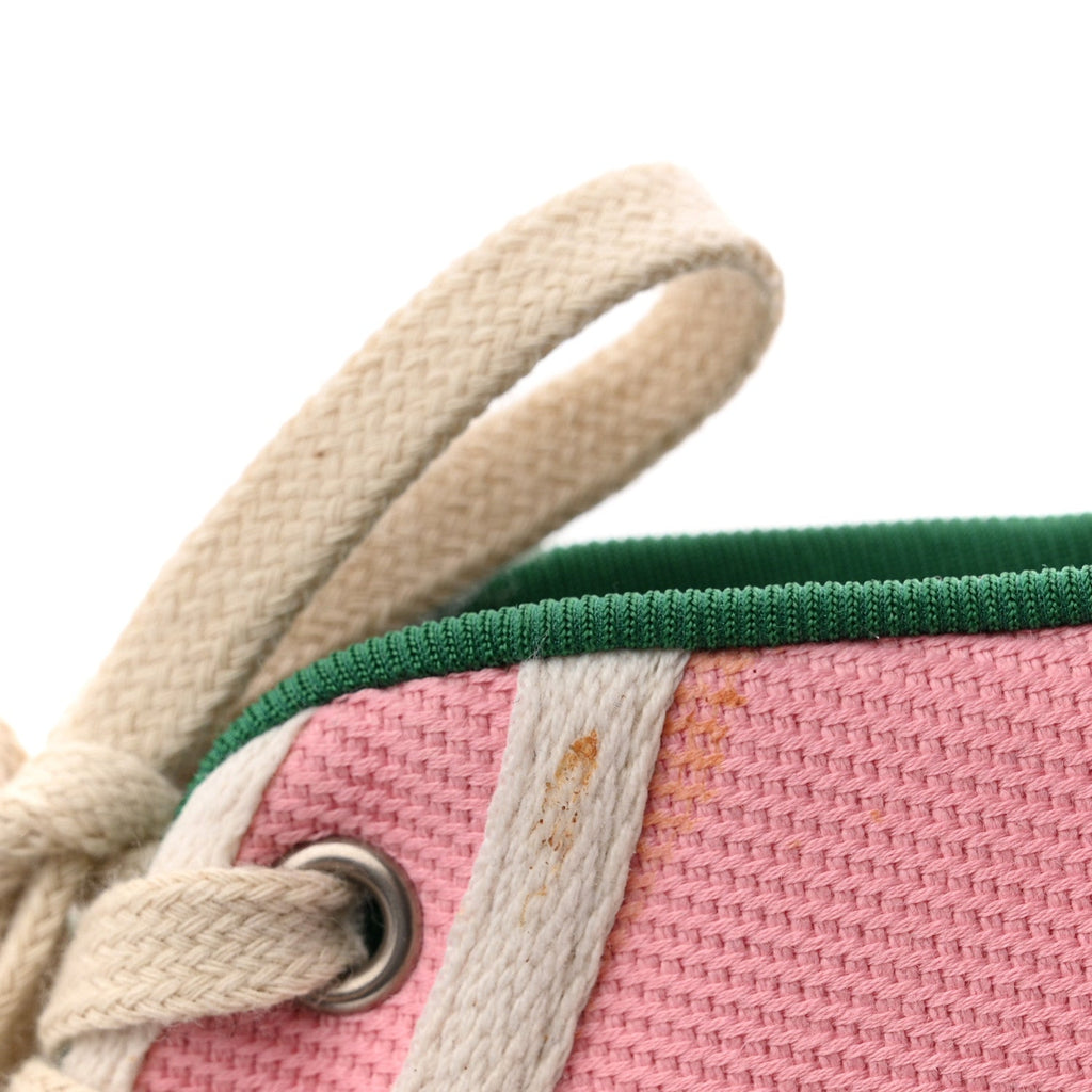 Gucci Canvas Web Womens 1977 Tennis High Top Sneakers 36 Wild Rose Mystic White
