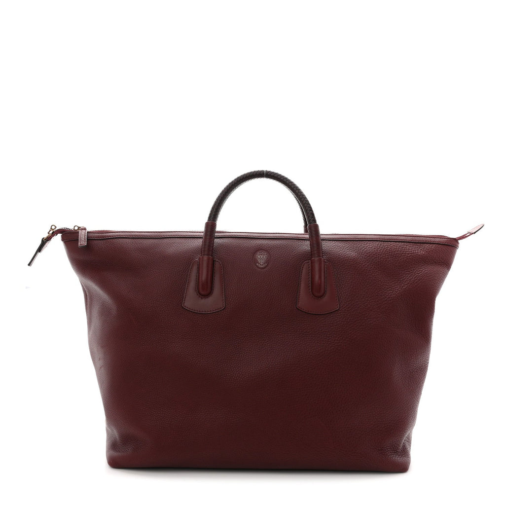 Gucci Grained Calfskin Duffle Bag Burgundy