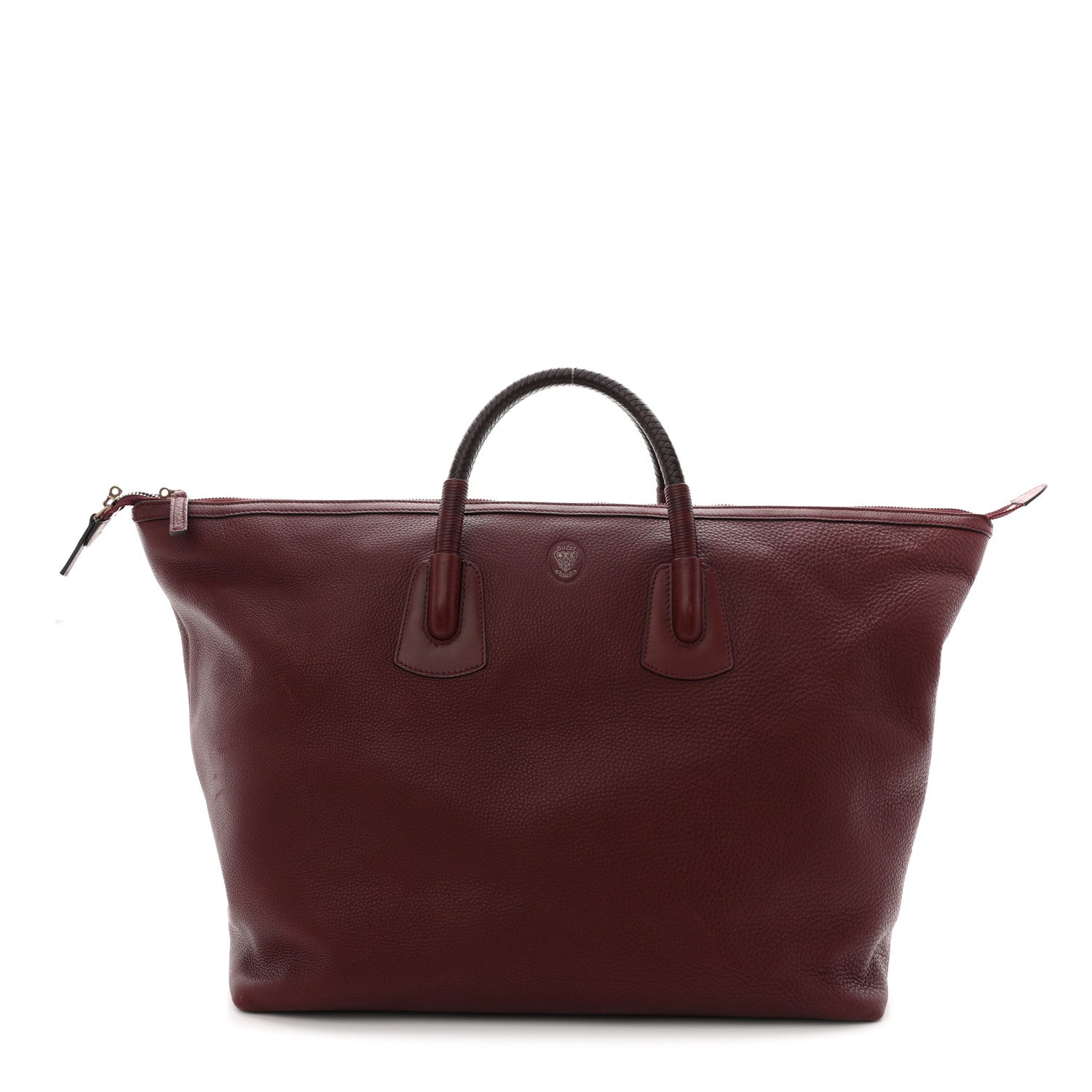 Gucci Grained Calfskin Duffle Bag Burgundy