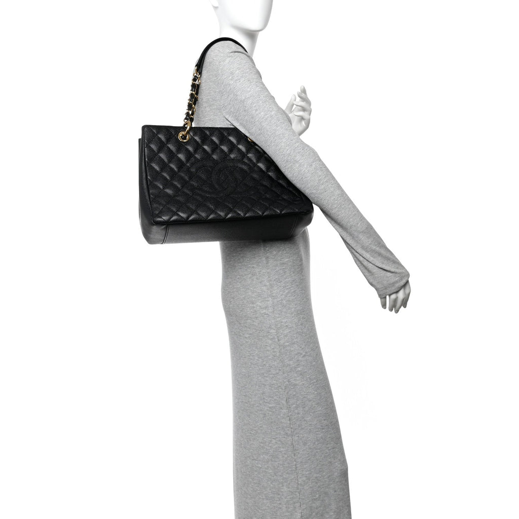 Chanel Caviar Quilted Grand Shopping Tote GST Black