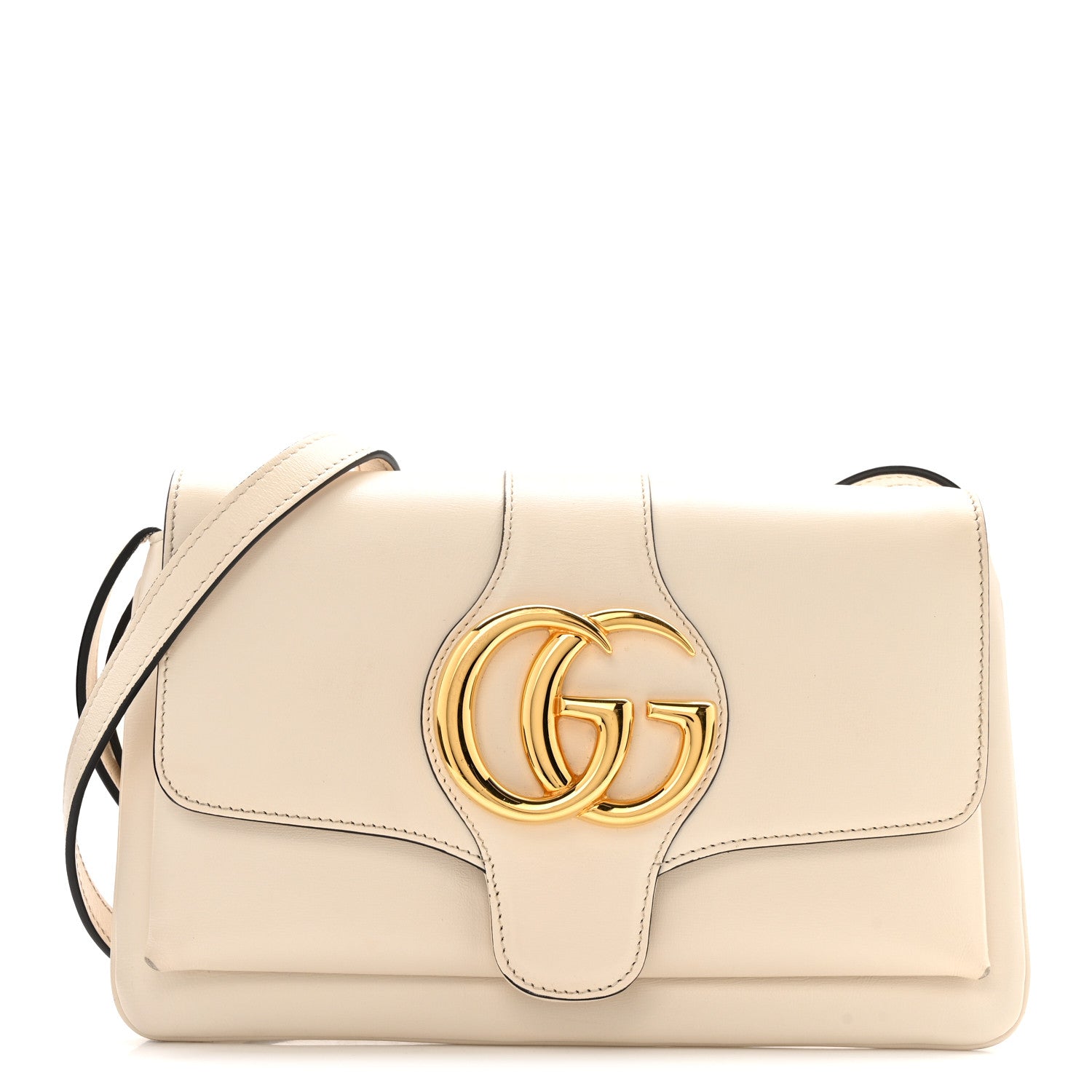Gucci Calfskin Small Arli Flap Shoulder Bag Mystic White