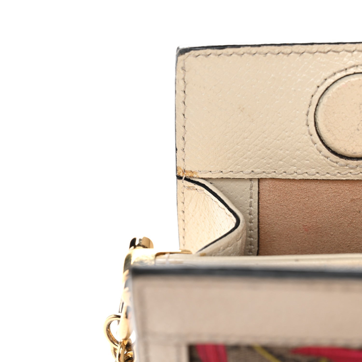 Gucci GG Supreme Monogram Flora Web Small Ophidia Chain Shoulder Bag White