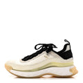 Fabric Suede Calfskin CC Sneakers 38.5 Ivory Black