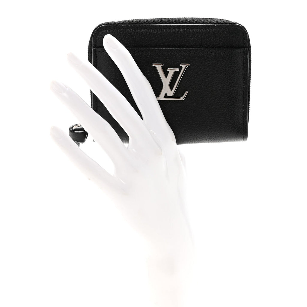 Louis Vuitton Calfskin Lockme Zippy Coin Purse Black