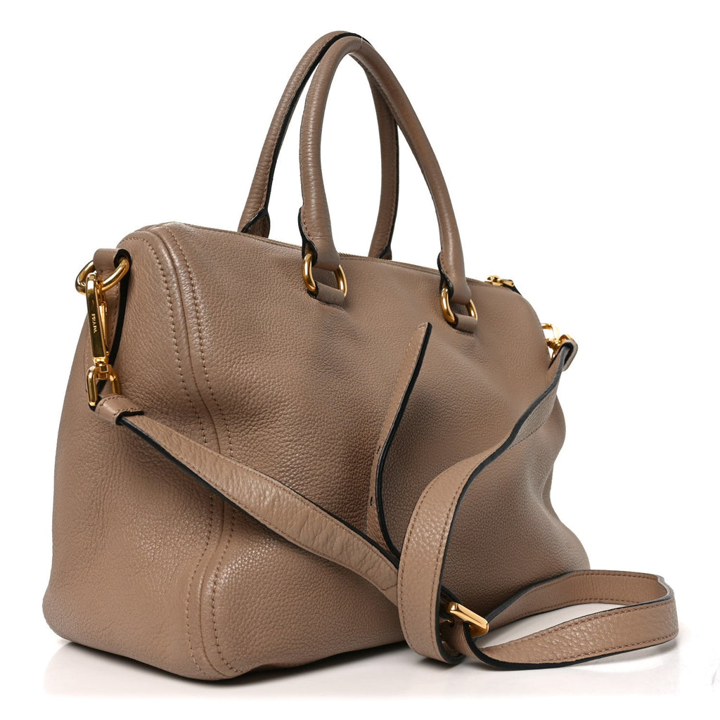 Prada Vitello Phenix Shoulder Bag Cammeo
