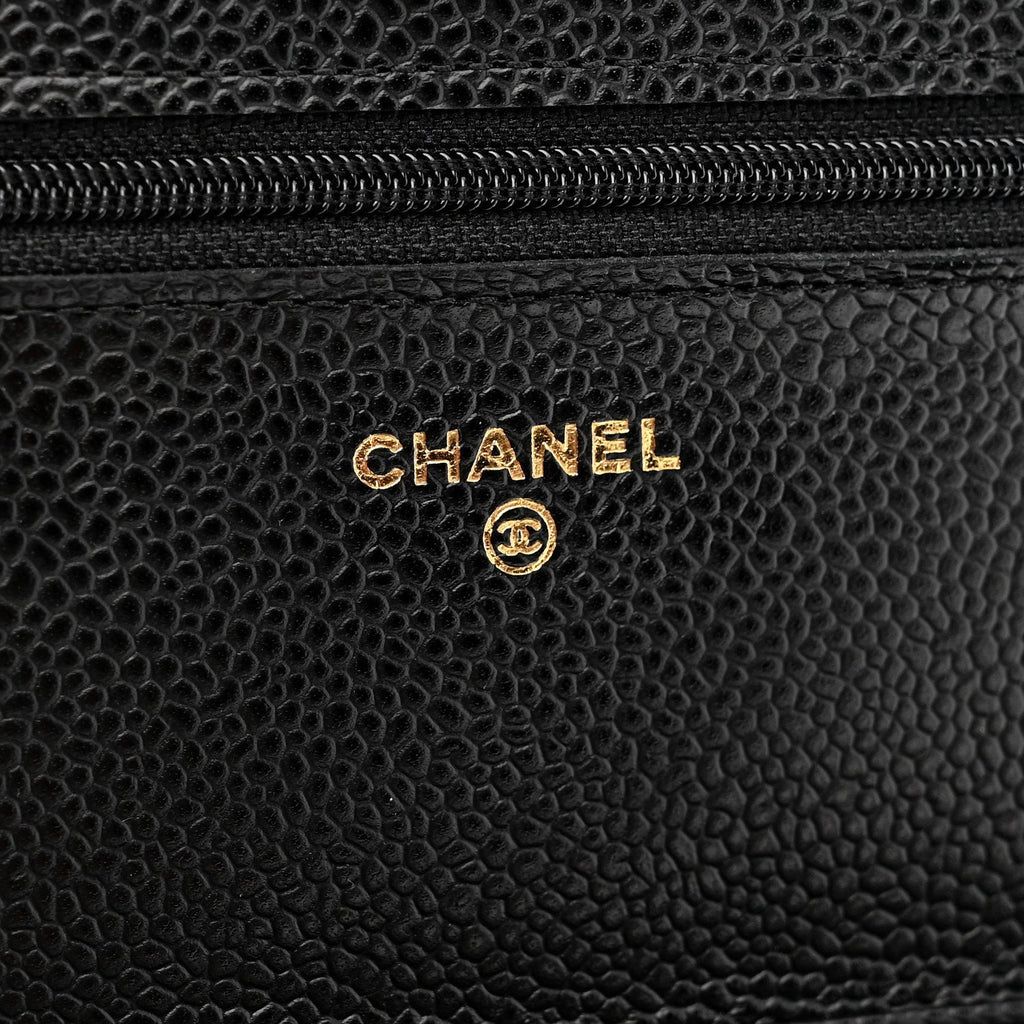 Chanel Caviar Quilted Wallet on Chain WOC Black