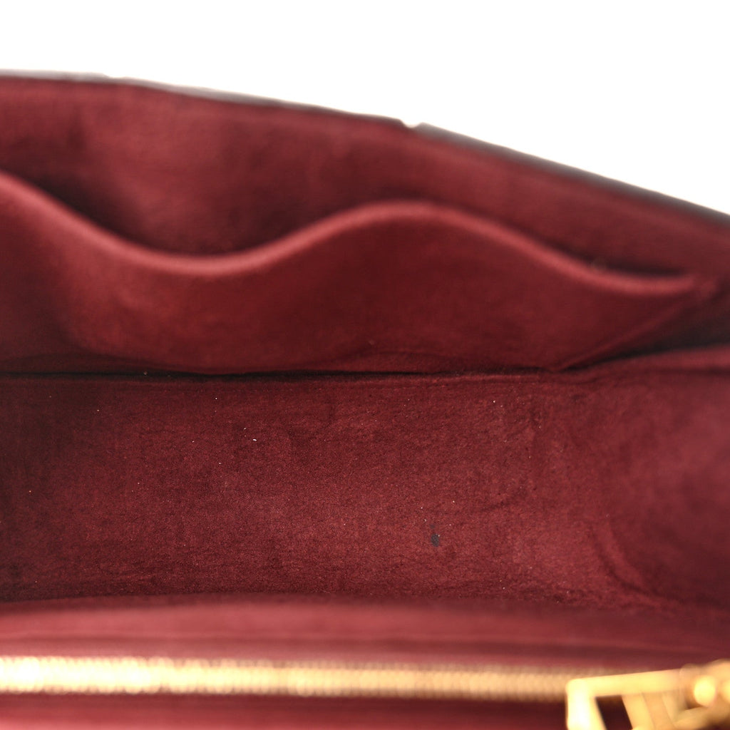 Louis Vuitton Damier Ebene Cuir Taurillon Wight Bordeaux
