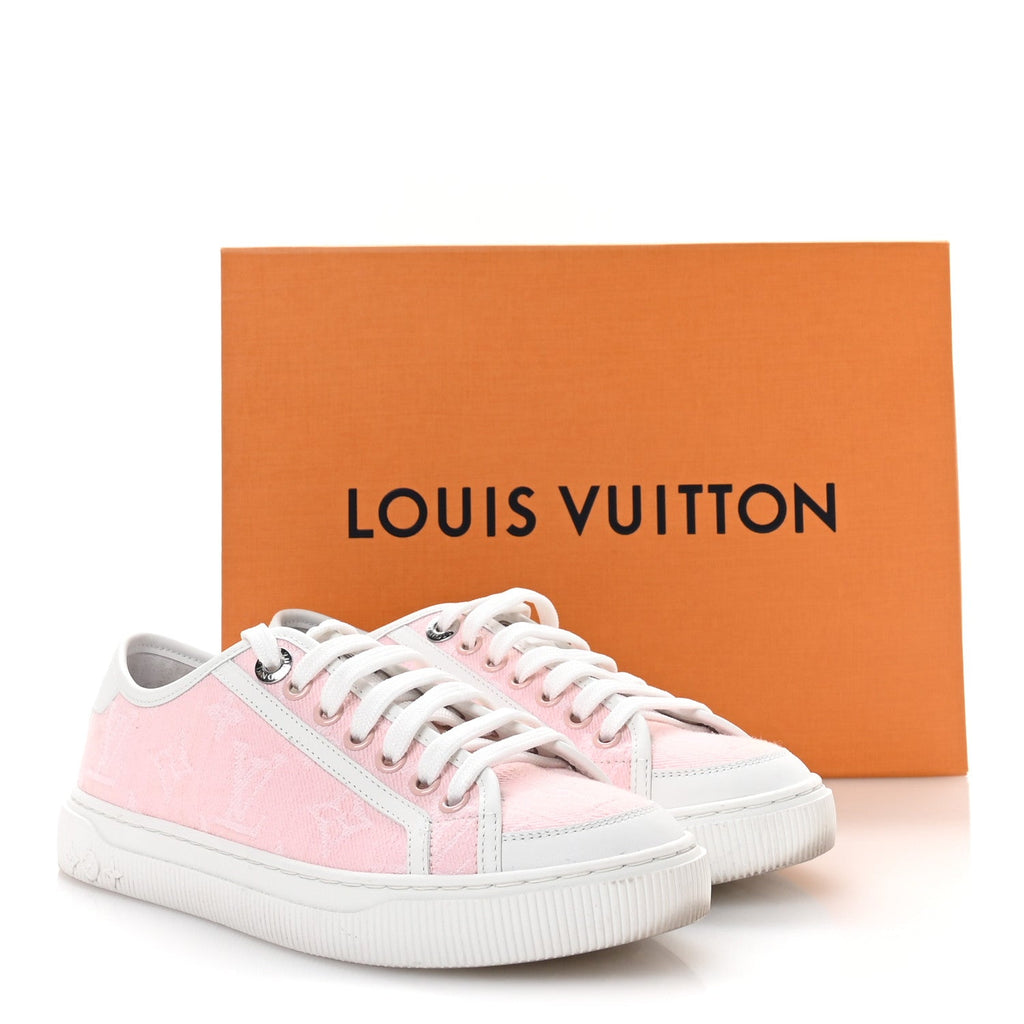 Louis Vuitton Denim Monogram Lagoon Sneakers 35 Pink