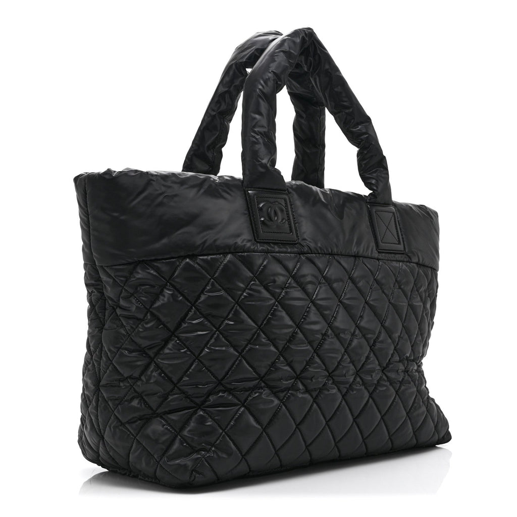 Chanel Nylon Quilted Large Coco Cocoon Tote Black