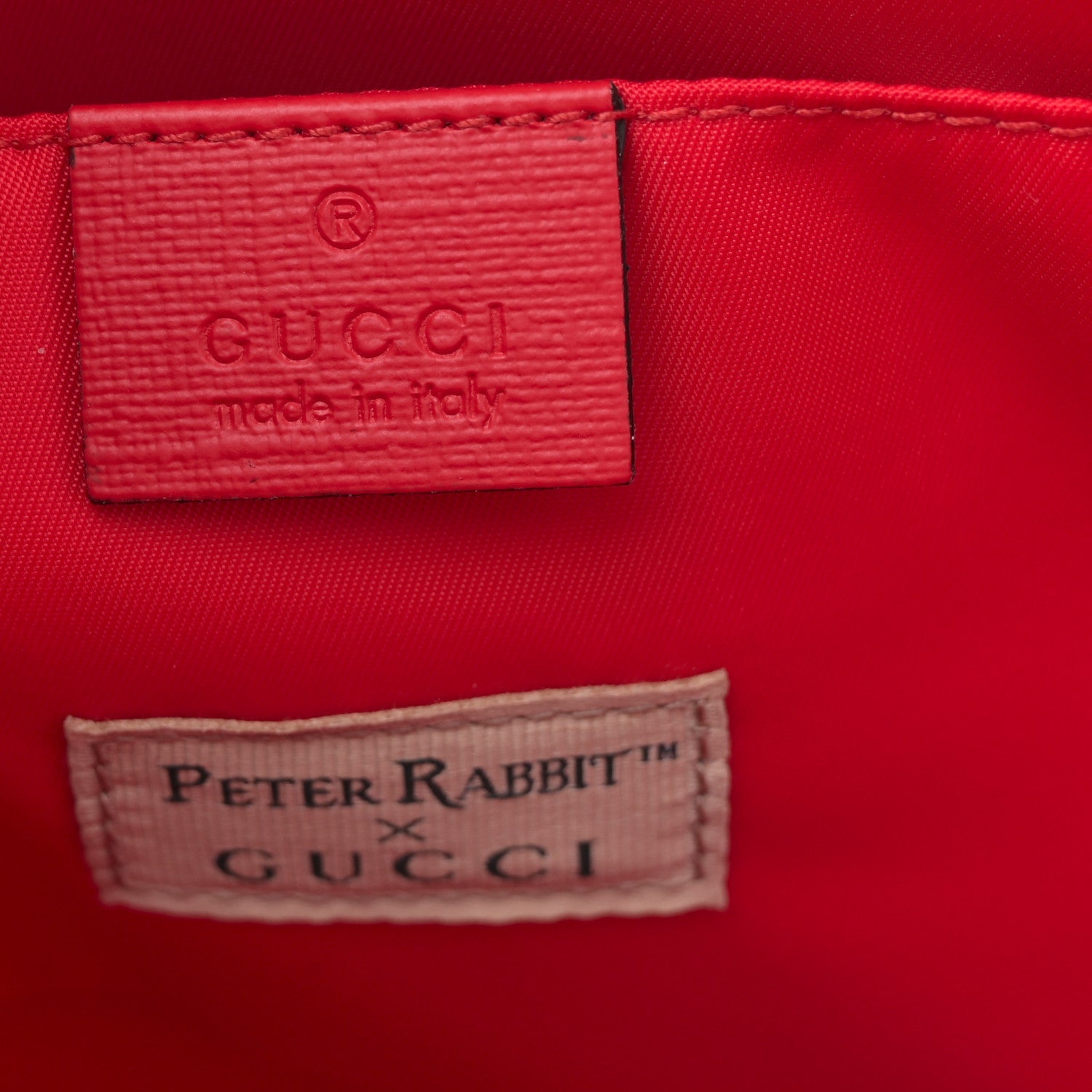 Gucci X Peter Rabbit GG Supreme Monogram Rabbit Apple Childrens Tote Beige Ebony Multicolor Bright Hibiscus