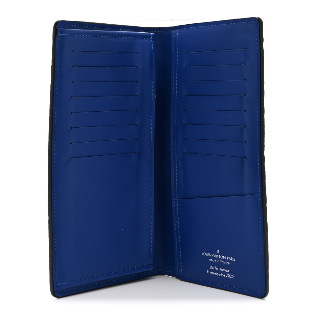 Louis Vuitton Taurillon Illusion Brazza Wallet Bleu Vert