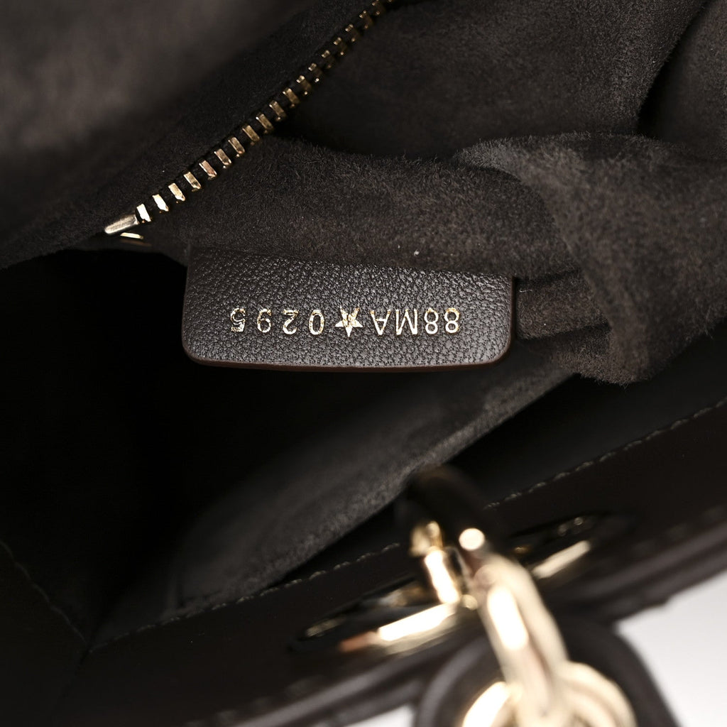 Christian Dior Lambskin Cannage Small My ABCDior Lady Dior Dark Brown