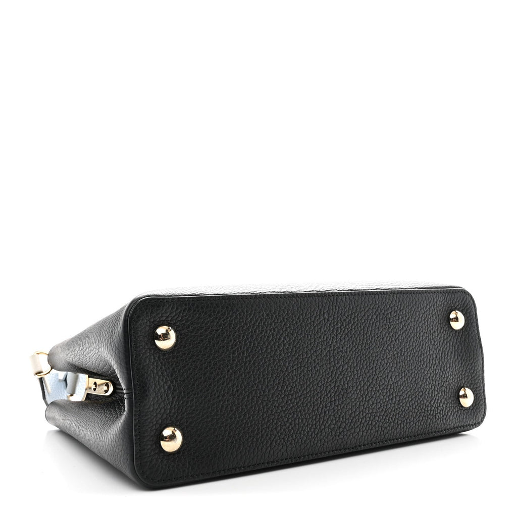 Louis Vuitton Taurillon Capucines MM Black Blue White