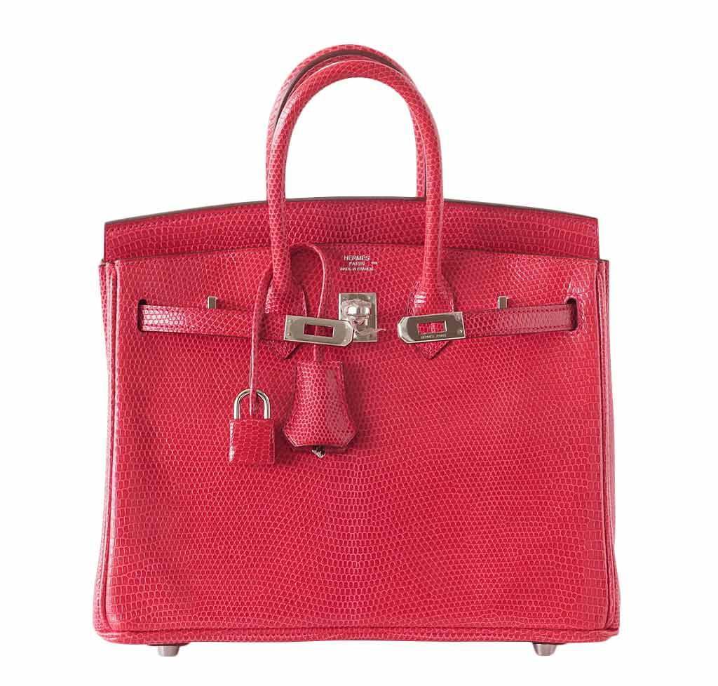 Hermès Birkin 25 Rouge Exotic Lizard Bag