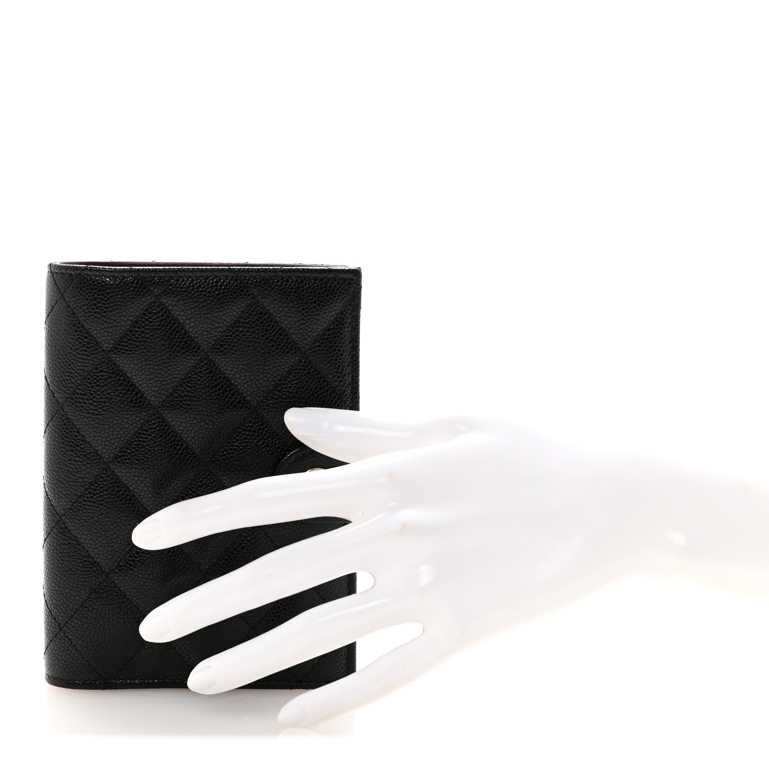 Caviar Quilted Passport Holder Black
