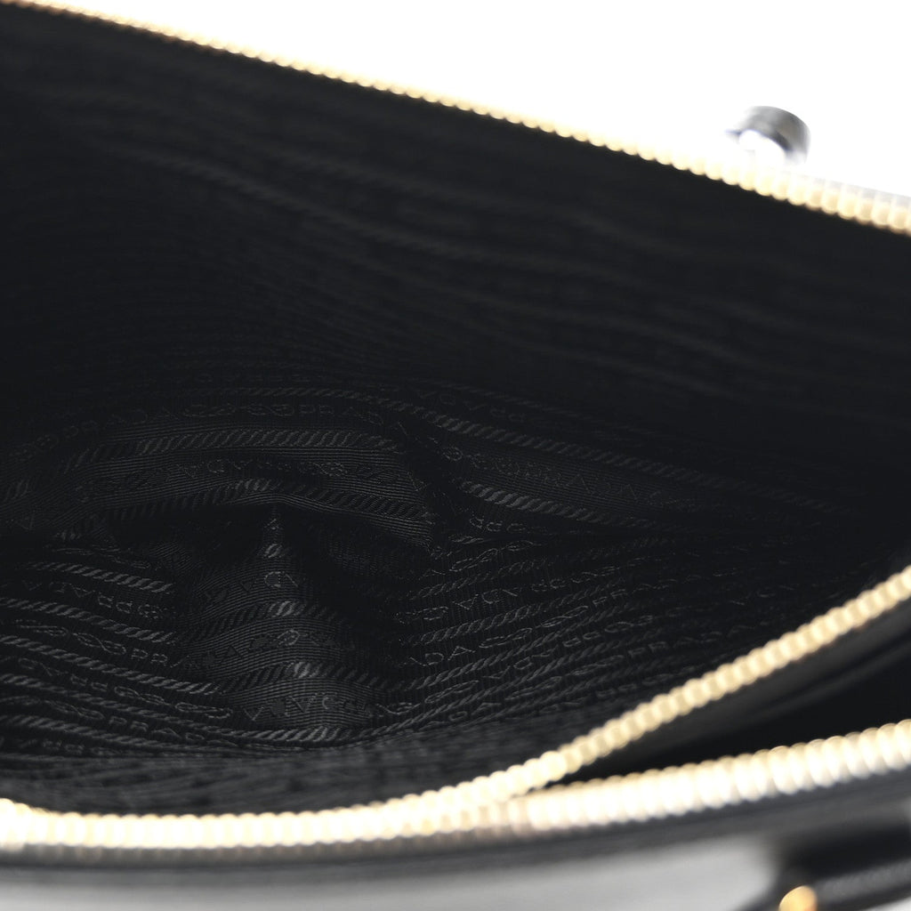 Prada Saffiano Lux Medium Galleria Double Zip Black Black