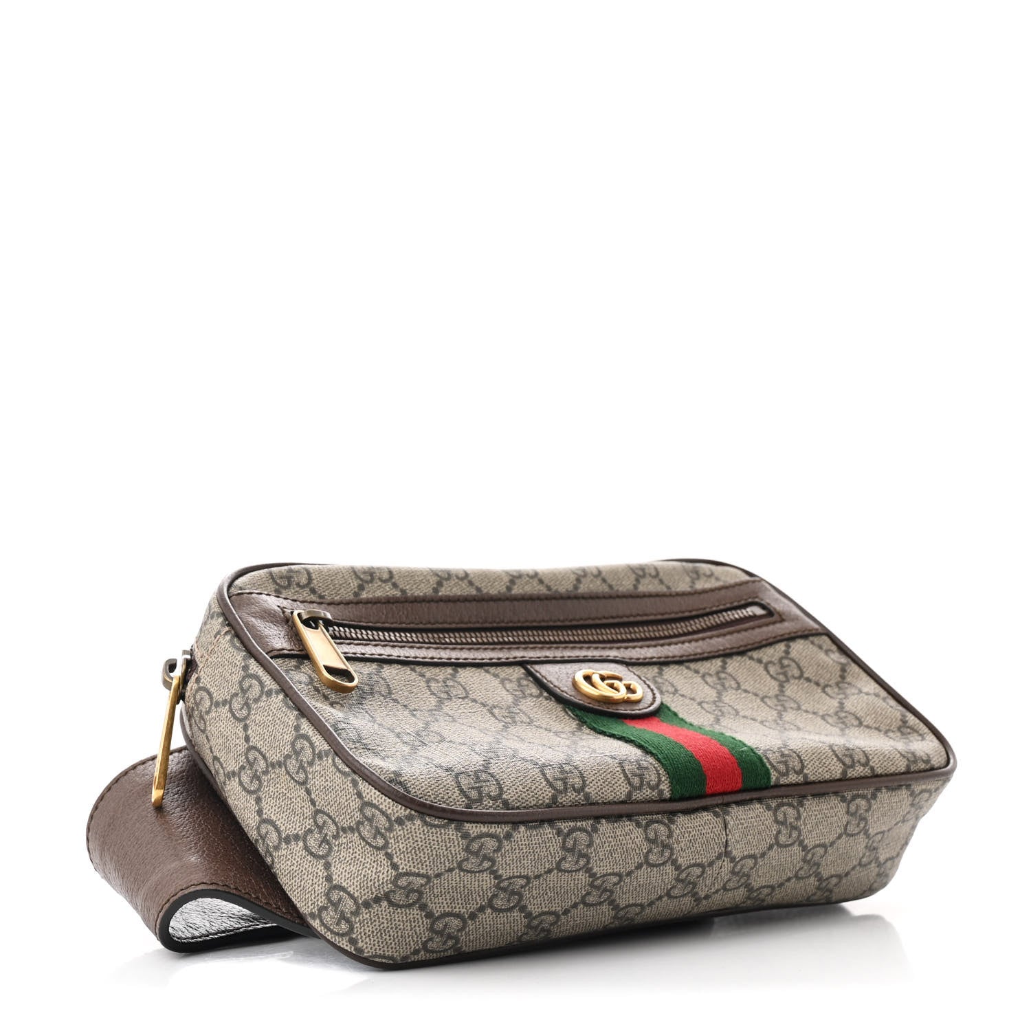 Gucci Soft GG Supreme Monogram Medium Ophidia Belt Bag Dark Brown