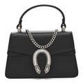 Gucci Dollar Calfskin Crystal Mini Dionysus Top Handle Bag Black Crystal