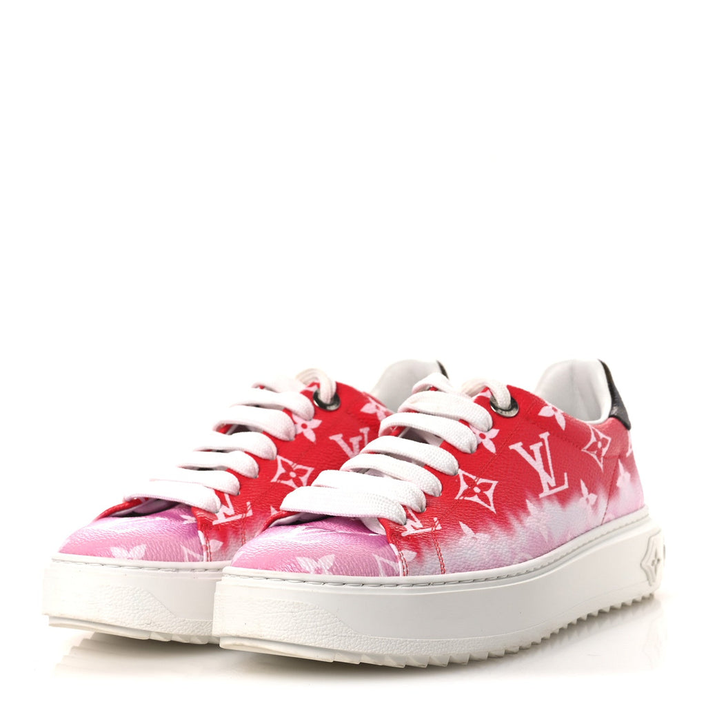 Louis Vuitton Monogram Escale Time Out Sneakers 35.5 Red