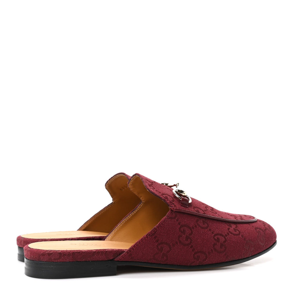 Gucci GG Monogram Canvas Womens Princetown Slippers 37.5 Ancora
