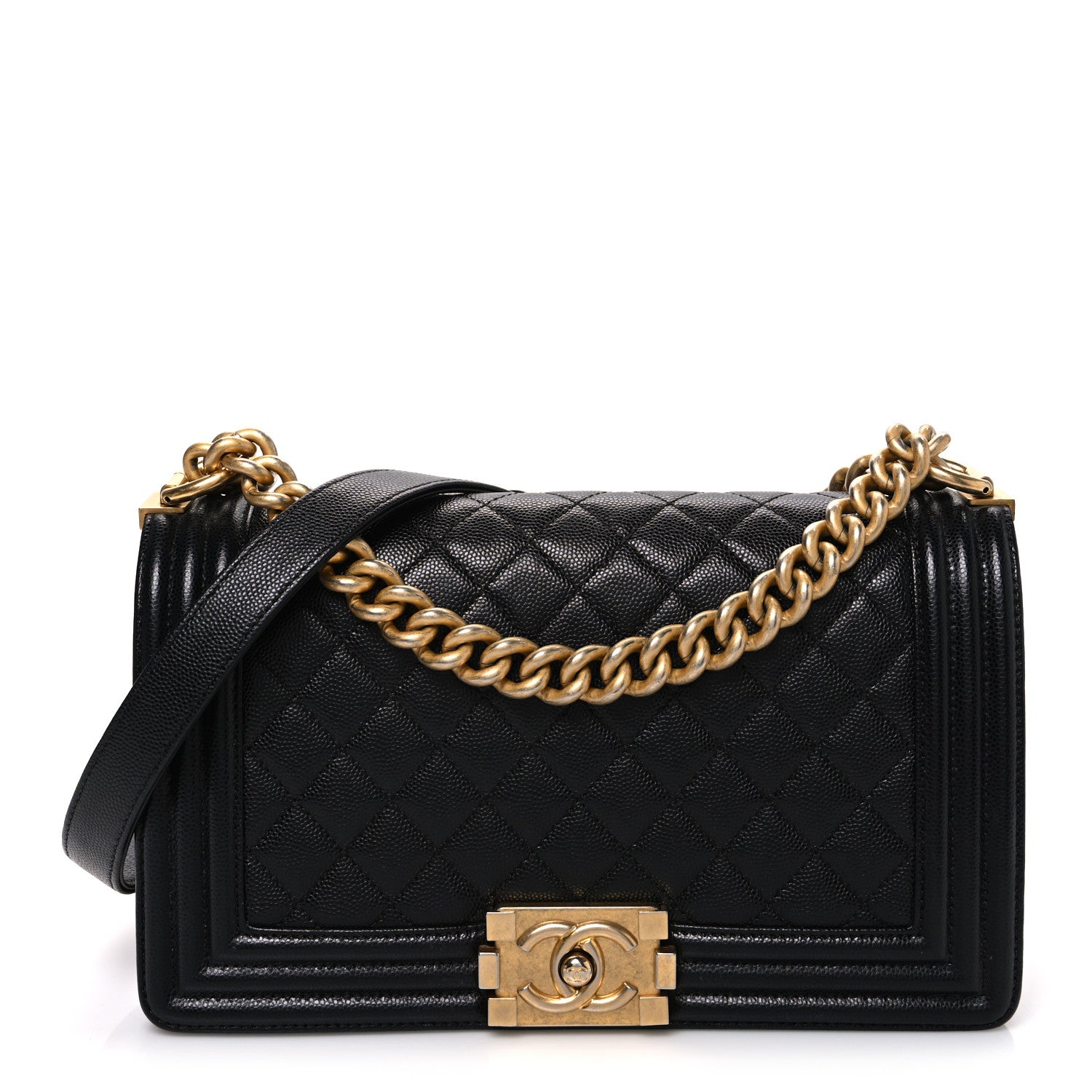 Chanel Caviar Quilted Medium Boy Flap Black