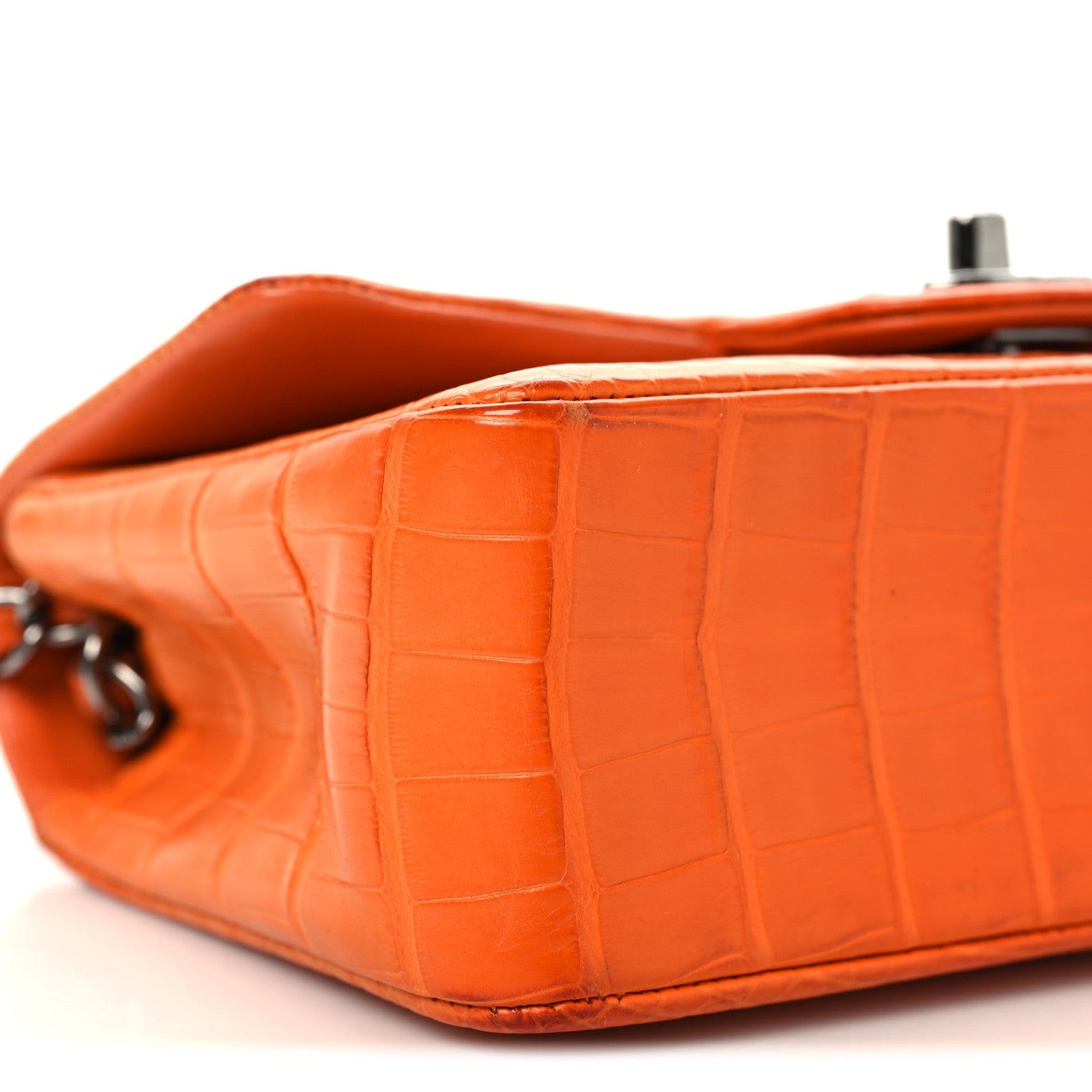 Chanel Alligator Mini Rectangular Flap Orange