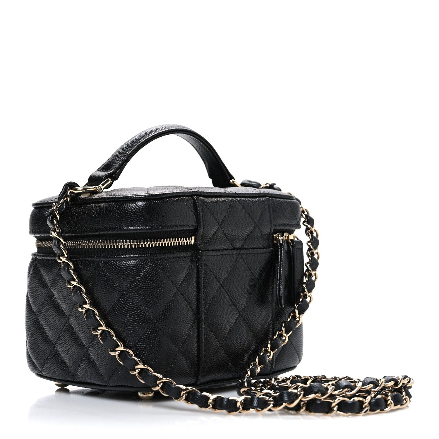 Chanel Caviar Quilted Small CC Vanity Case Black Black