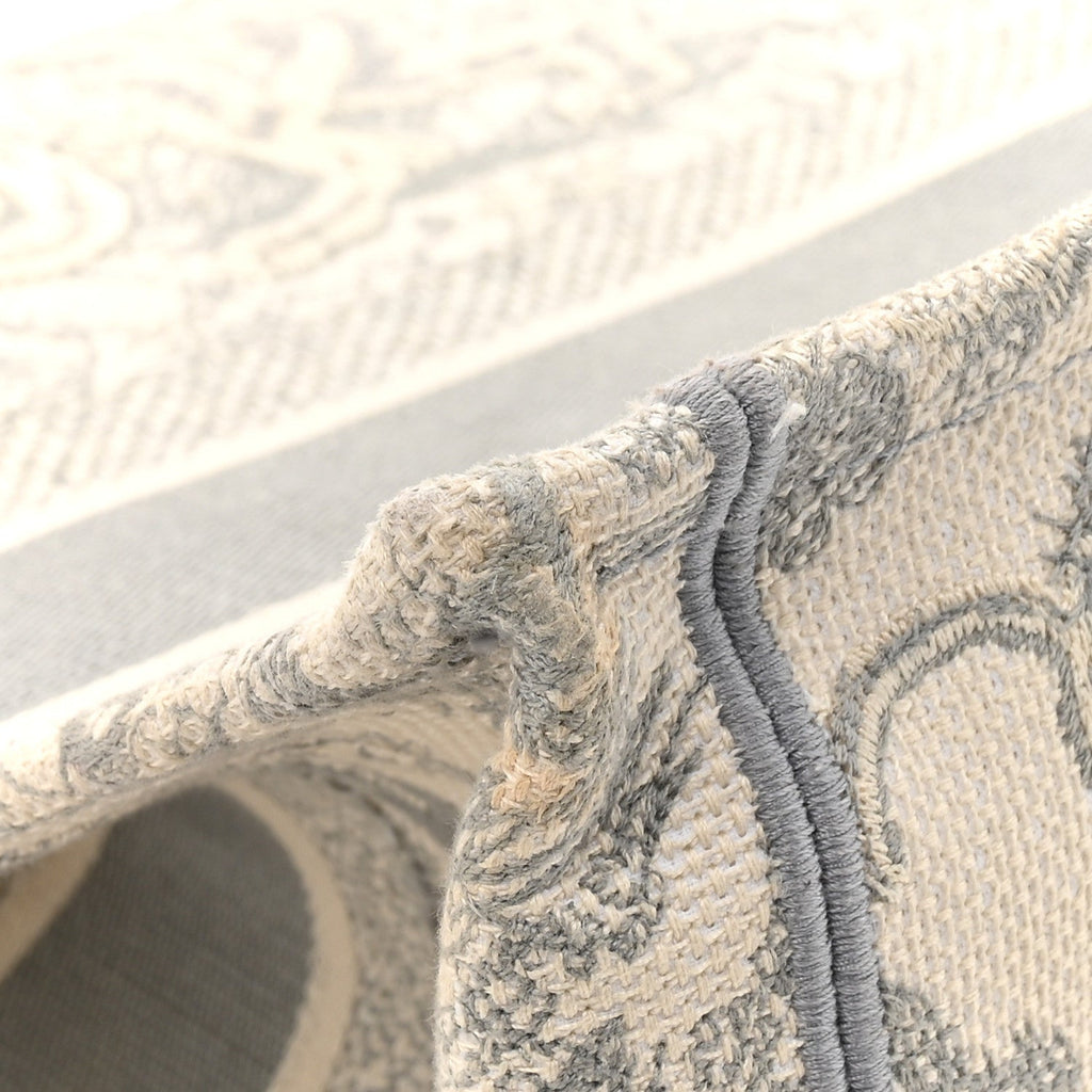 Christian Dior Canvas Embroidered Medium Dioriviera Toile De Jouy Book Tote Gray