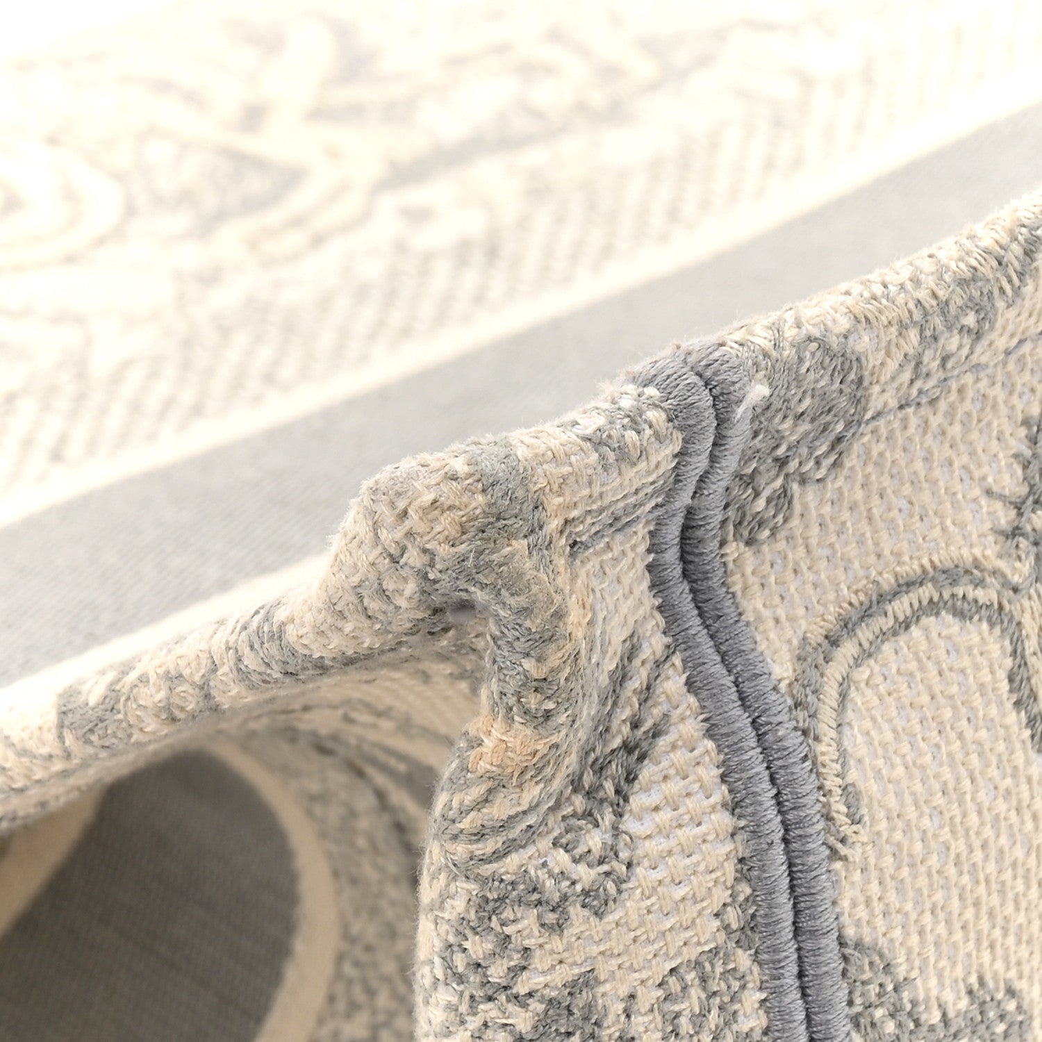 Christian Dior Canvas Embroidered Medium Dioriviera Toile De Jouy Book Tote Gray