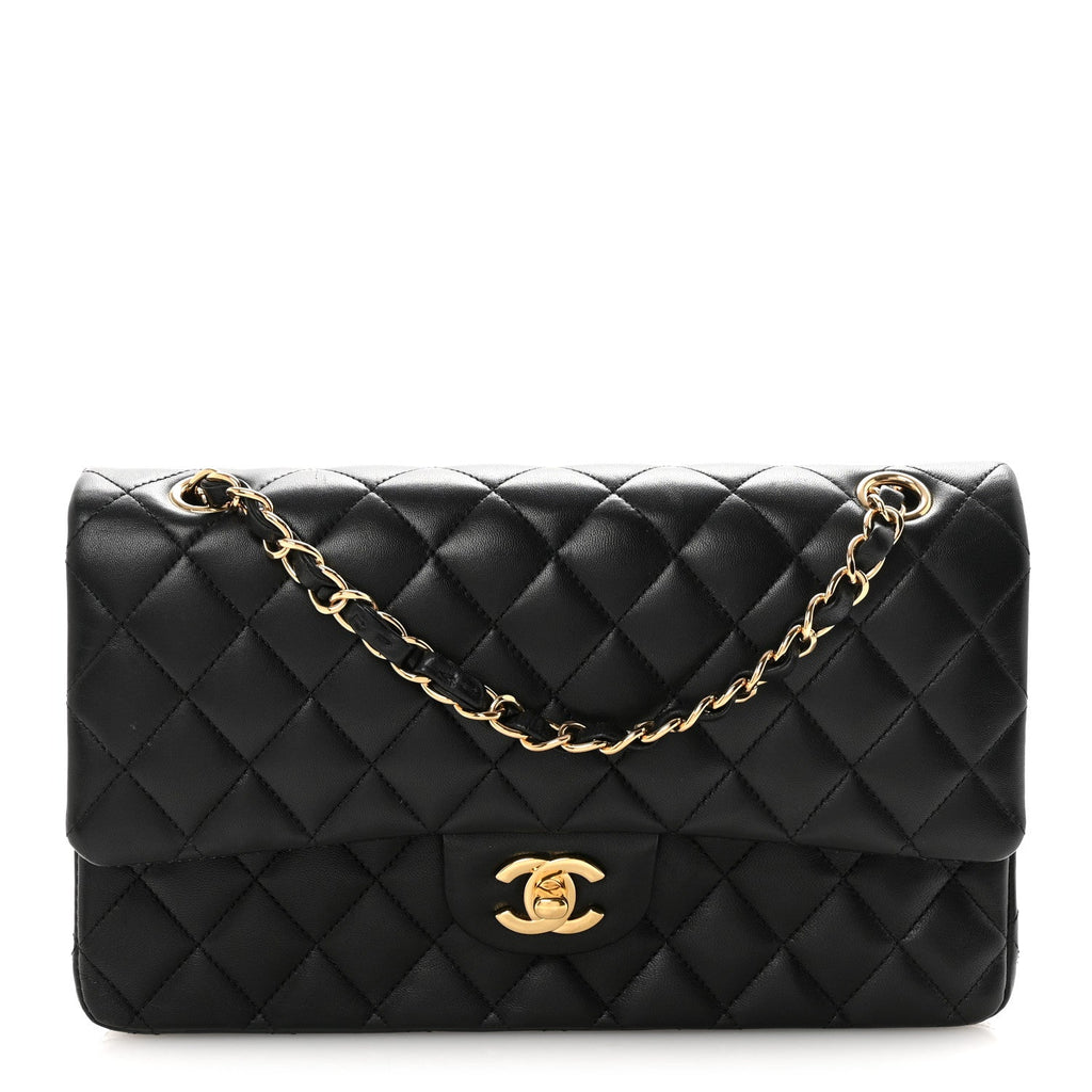 Chanel Lambskin Quilted Medium Double Flap Black